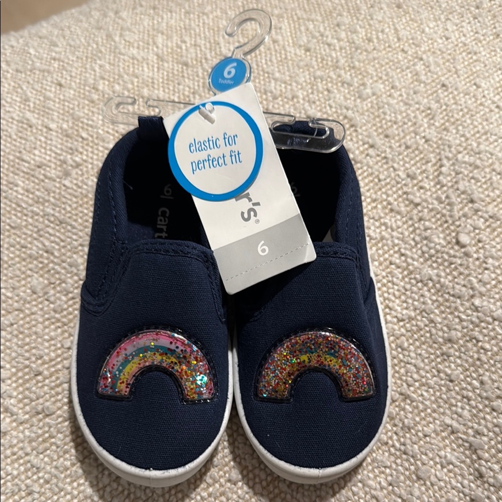 Carter's Blue Sneakers with Sparkly Rainbow Design